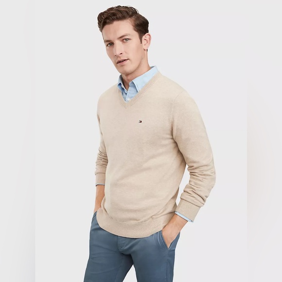 Tommy Hilfiger Other - Brand New Tommy Hilfiger Men’s Cream Essential V-Neck Sweater, Size XXL, NWT